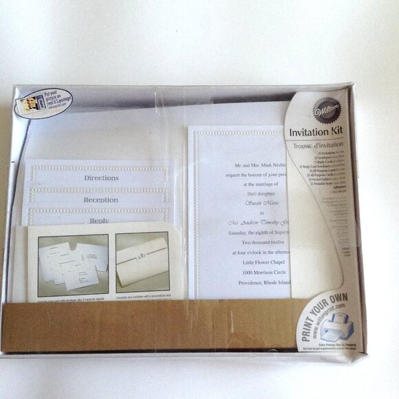 Wilton Wedding Invitation Card Kit 25 Ct. Wedding Stationary Print Your Own - Picture 1 of 8